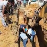 Tarapoto: Trabajador de EMAPA resultó herido tras ser aplastado por montículo de tierra y piedras