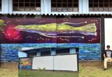 Tarapoto: Artista denuncia que mural fue borrada de pared de colegio de Moyobamba a pocas horas de culminarlo