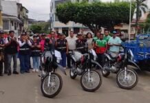 San Martín: Entregan motocicletas a rondas campesinas de La Banda de Shilcayo para fortalecer la seguridad ciudadana