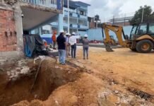 Tarapoto: Inspecciona trabajos de construcción en la I.E. José Antonio Ramírez Arévalo