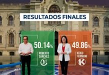 Por conteo rápido al 100%, Roberto Sánchez supera a Keiko Fujimori