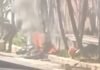 San Martín: Pandilleros incendian motocicleta nueva robada en pleno centro de Tarapoto