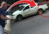 Tarapoto: Conductor de camioneta se retira tras chocar una motocicleta estacionada y genera indignación