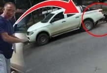 Tarapoto: Conductor de camioneta se retira tras chocar una motocicleta estacionada y genera indignación
