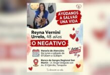 Tarapoto: Familia busca sangre O negativo para mujer con anemia severa y miomas uterinos