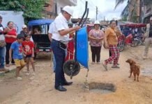 La Banda de Shilcayo: Colocan primera piedra de obra de agua y saneamiento para 463 familias en Óvalo del Sur