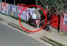 Morales: Cámaras captan robo de motocicleta en la primera cuadra del jirón Grau