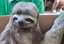 Tarapoto: Oso perezoso aparece en vivienda de Tarapoto y sorprende a vecinos