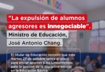 MINEDU propone expulsar a estudiantes por faltas muy graves y abre consulta pública hasta el 27 de octubre