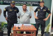 San Martín: Intervienen a joven con presuntas drogas en la ribera del río Cumbaza en Morales