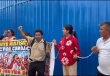 Tarapoto: Moradores de Cumbacillo se encadenan e inician huelga de hambre para exigir agua potable