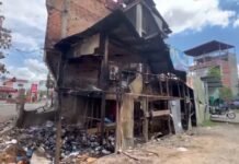 Tarapoto: Defensa Civil declara inhabitable propiedad tras incendio por presunta fuga de gas